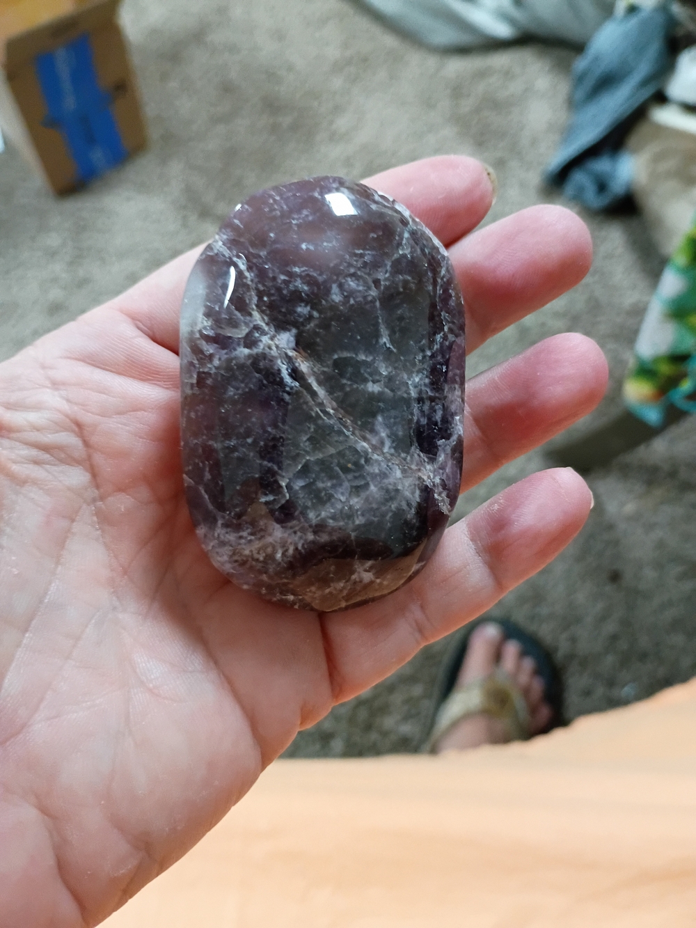 Amethyst And Mexican Crazy Lace Palm Stone